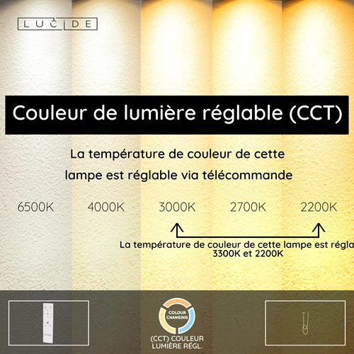 Lucide JANDERIN - Plafonnier - LED Dim. - CCT - 1x36W 2200K/3300K - Champagne Couleur | Vibes - USP